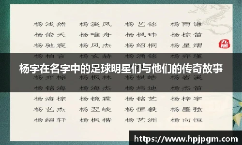 杨字在名字中的足球明星们与他们的传奇故事